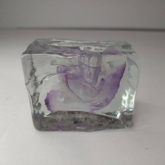 Kerry Glass Ireland Swirled Glass Candle Stick Holder (tapered Candle) 2”x2x1” - Picture 3 of 7